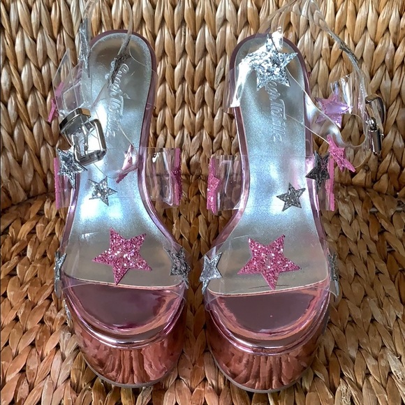 New Sugarthrillz “Star Shook” Pink Platform Heels - Picture 2 of 7